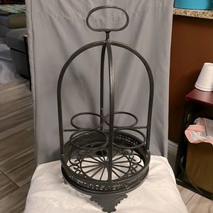 Wine Rack like new, Black Cast iron Wine Rack, brand unknown, 18” high,12”width